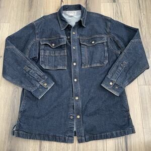 Duluth Flex Denim Shirt Jacket Mens Medium Chore Work 9 Pocket EUC